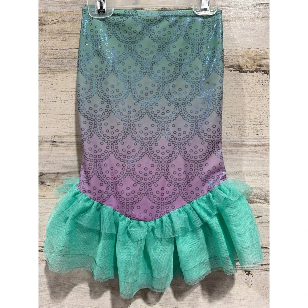 Disney Little Mermaid Skirt Girls 3 Teal Purple Ombre Mermaidcore EUC